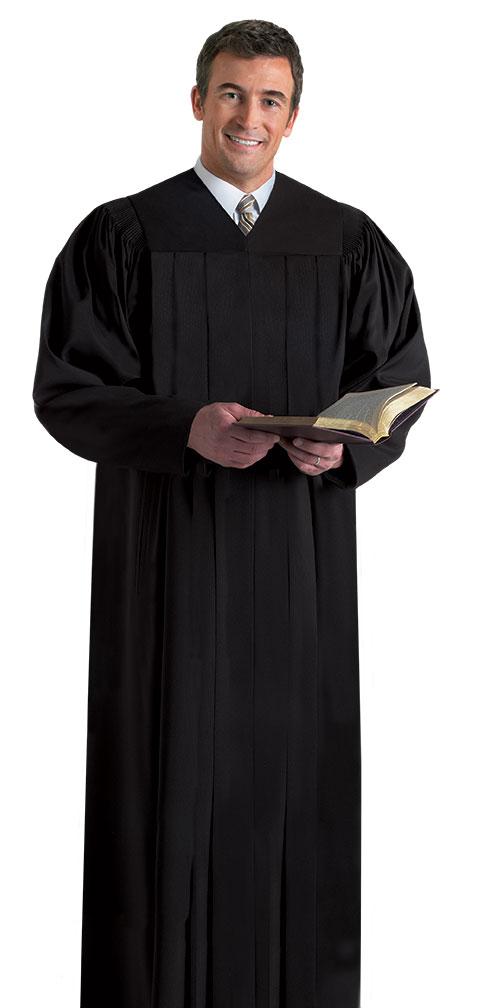 Clergy Pulpit Robe in Black - Clergy Apparel - Church Robes
